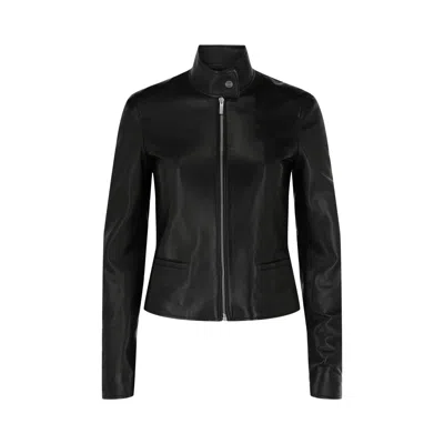 Pre-owned Ferragamo Leather Biker Jacket 'black' | Women's Size 40
