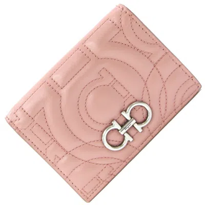 Pre-owned Ferragamo Leather Bill Wallet (bi-fold) () In Pink