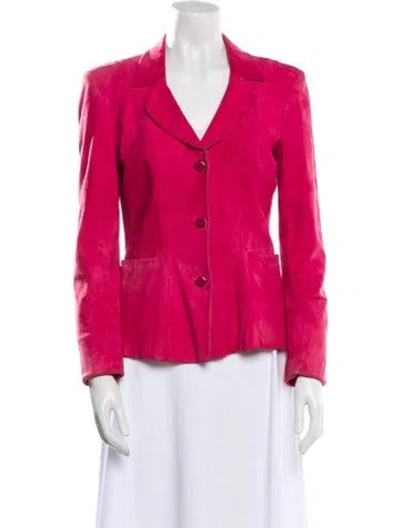 Pre-owned Ferragamo Leather Blazer In Pink