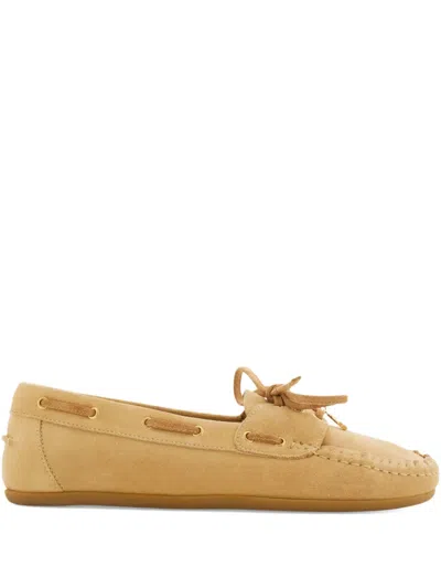 Ferragamo Suede Flippy Loafers Eyelet Lace Rubber Sole In Multi