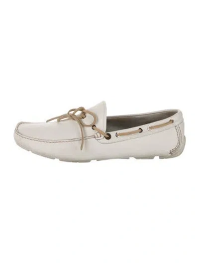Pre-owned Ferragamo Leather Boat Shoes In Neutral
