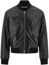 Ferragamo Bomber Jacket In Nappa Leather In Black