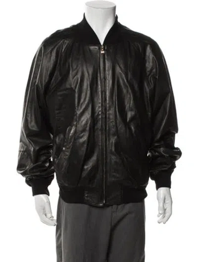Pre-owned Ferragamo Leather Bomber Jacket In Brown