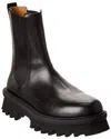 Ferragamo Chunky Sole Leather Chelsea Boots In Black