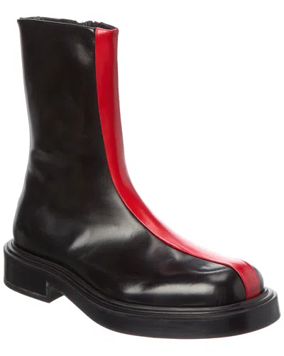Ferragamo Leather Boot In Black