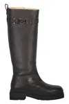 Ferragamo Woman Boot Black Size 7.5 Leather In Black