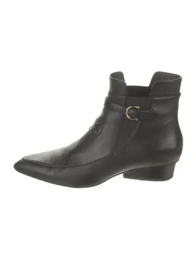 Pre-owned Ferragamo Leather Boots In Black