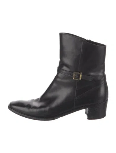 Pre-owned Ferragamo Leather Boots In Black