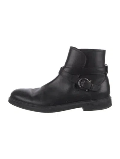 Pre-owned Ferragamo Leather Boots In Black