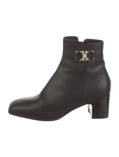 Pre-owned Ferragamo Leather Boots In Black