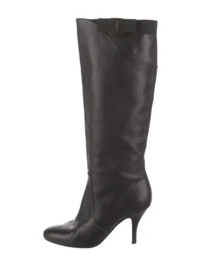 Pre-owned Ferragamo Leather Boots In Black