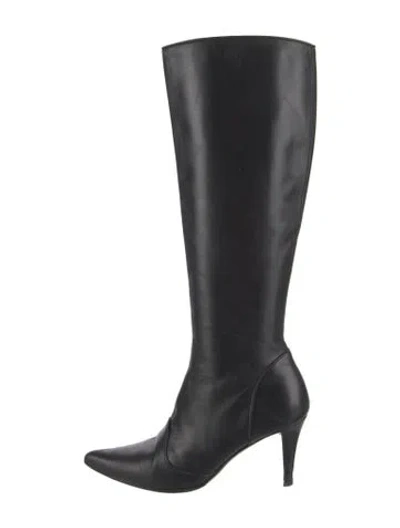 Pre-owned Ferragamo Leather Boots In Black