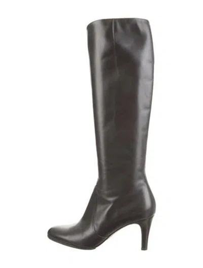 Pre-owned Ferragamo Leather Boots In Black