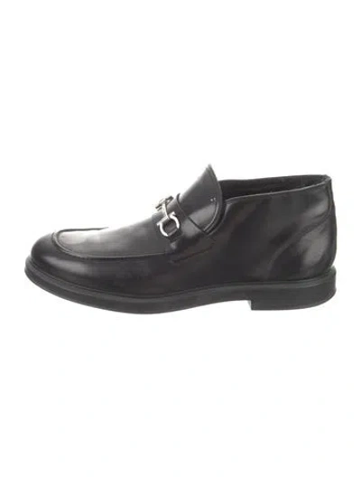 Pre-owned Ferragamo Leather Boots In Black