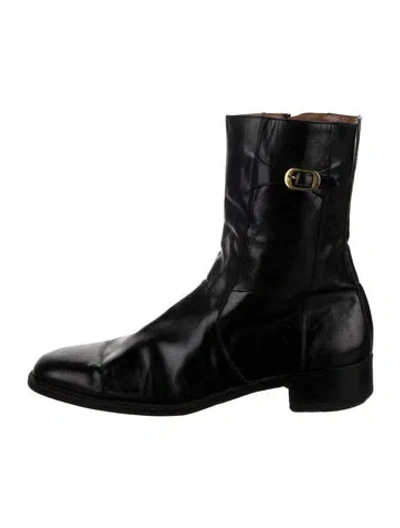 Pre-owned Ferragamo Leather Boots In Black