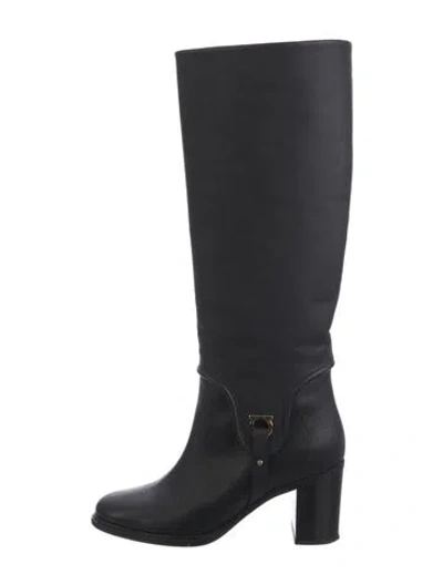 Pre-owned Ferragamo Leather Boots In Black