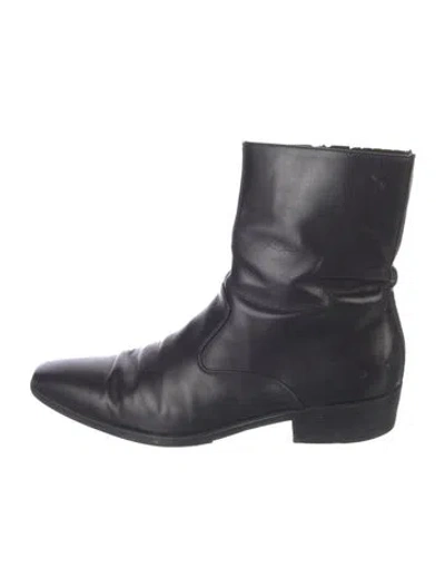 Pre-owned Ferragamo Leather Boots In Black