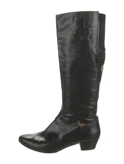 Pre-owned Ferragamo Leather Boots In Black
