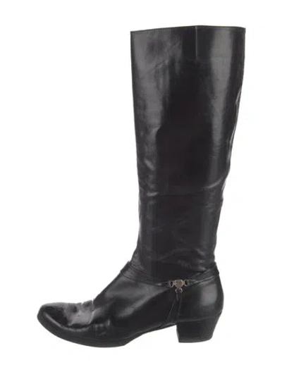 Pre-owned Ferragamo Leather Boots In Black