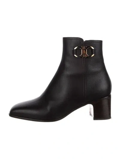Pre-owned Ferragamo Leather Boots In Black