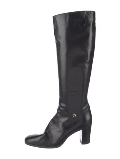 Pre-owned Ferragamo Leather Boots In Black