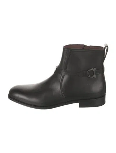 Pre-owned Ferragamo Leather Boots In Black
