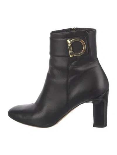 Pre-owned Ferragamo Leather Boots In Black