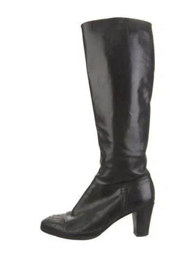 Pre-owned Ferragamo Leather Boots In Black