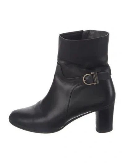 Pre-owned Ferragamo Leather Boots In Blue