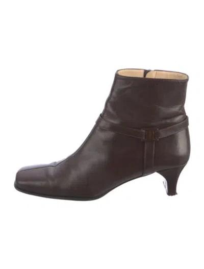 Pre-owned Ferragamo Leather Boots In Brown