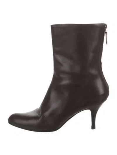 Pre-owned Ferragamo Leather Boots In Brown
