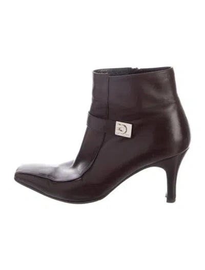 Pre-owned Ferragamo Leather Boots In Brown