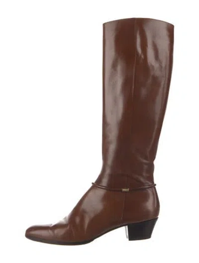 Pre-owned Ferragamo Leather Boots In Brown