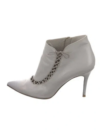 Pre-owned Ferragamo Leather Boots In Gray