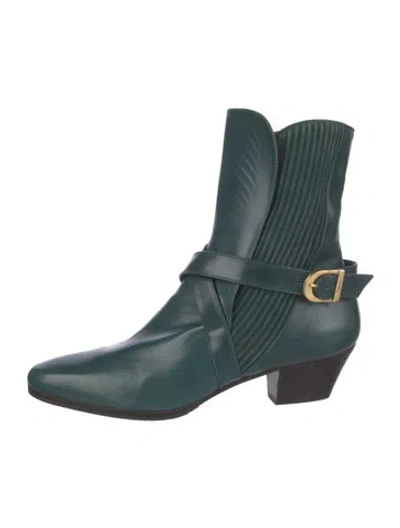 Pre-owned Ferragamo Leather Boots In Green