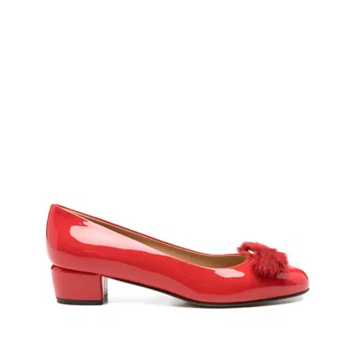 Ferragamo Leather Boots In Red