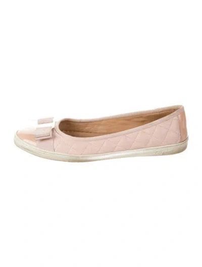 Pre-owned Ferragamo Leather Bow Accents Sneakers In Pink