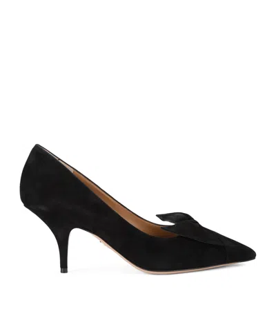Ferragamo Leather Bow Gwen Pumps 70 In Black