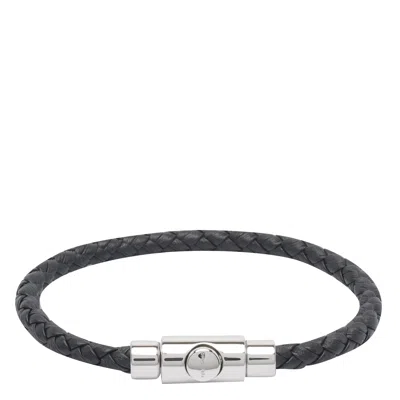 Ferragamo Leather Bracelet In Black
