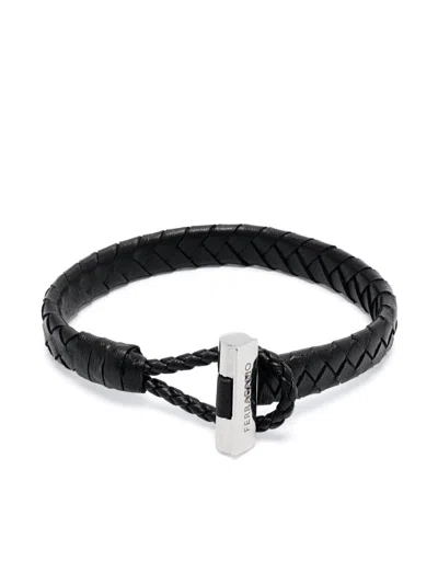 Ferragamo Leather Bracelet In Black