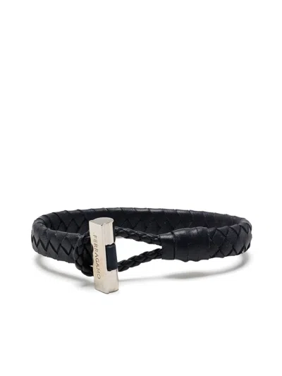 Ferragamo Leather Bracelet In Blue