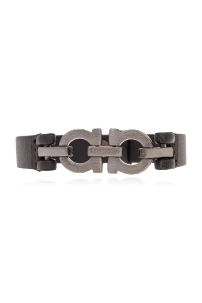 Ferragamo Leather Bracelet In Brown