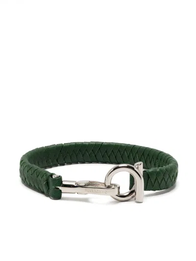 Ferragamo Leather Bracelet In Green