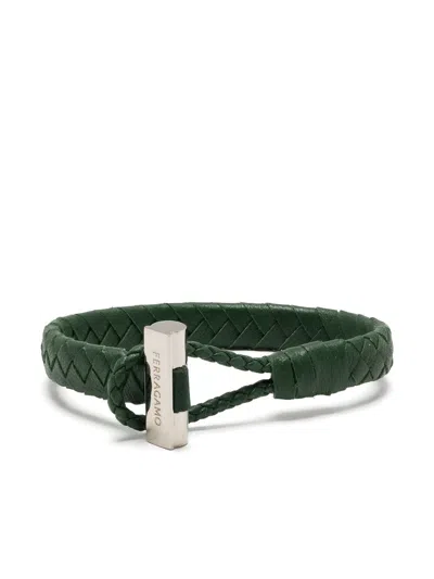 Ferragamo Leather Bracelet In Green