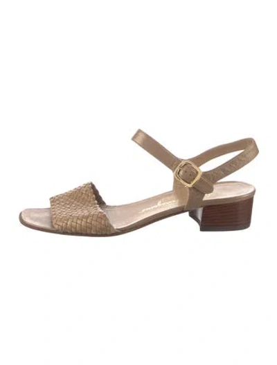 Pre-owned Ferragamo Leather Braided Accents Sandals In Neutral