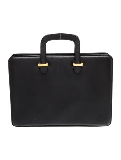 Pre-owned Ferragamo Leather Briefcase In Black