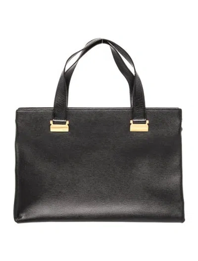 Pre-owned Ferragamo Leather Briefcase In Black