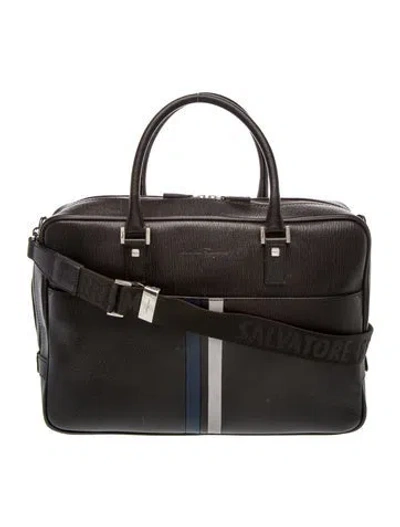 Pre-owned Ferragamo Leather Briefcase In Black