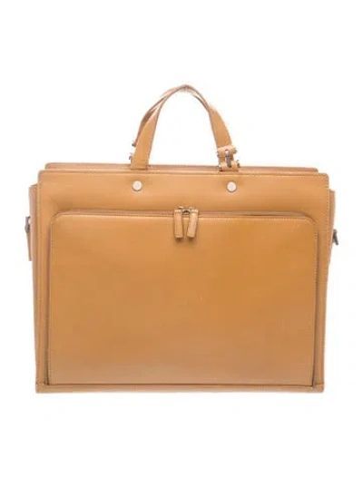 Pre-owned Ferragamo Leather Briefcase In Brown/neutrals