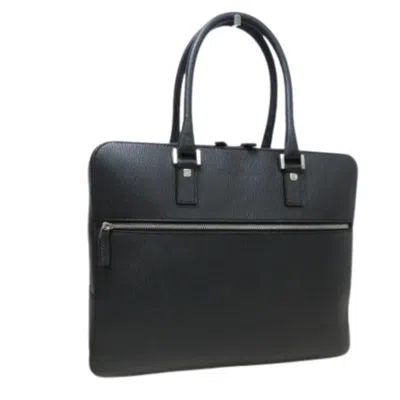 Pre-owned Ferragamo Leather Briefcase Handbag Tote Bag () In Black